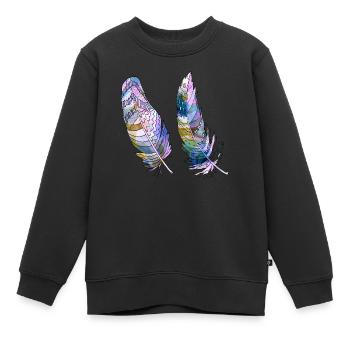 Feder - Kinder Premium Organic Sweatshirt - Schwarz - Vorne - AI Model Kid Female (0cm)