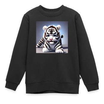 Baby-White-Tiger - Kinder Premium Organic Sweatshirt - Schwarz - Vorne - AI Model Kid Female (0cm)