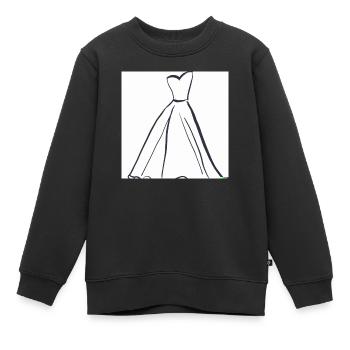Einstrichzeichnung eines Kleides - Kinder Premium Organic Sweatshirt - Schwarz - Vorne - AI Model Kid Female (0cm)