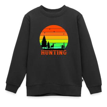 Chasse - Sweat Premium enfant bio - noir - Devant - AI Model Kid Female (0cm)