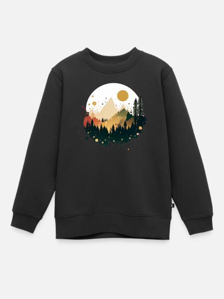 montagne, mer, soleil, nature, randonnée, plage, forêt - Sweat Premium enfant bio - noir