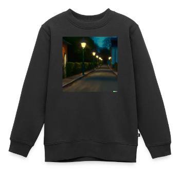 Einsame Straße - Kinder Premium Organic Sweatshirt - Schwarz - Vorne - AI Model Kid Female (0cm)