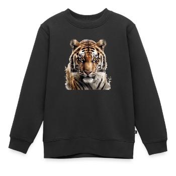 Le tigre du Bengale - Sweat Premium enfant bio - noir - Devant - AI Model Kid Female (0cm)