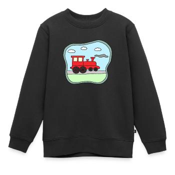 Paysage de Zoug - Sweat Premium enfant bio - noir - Devant - AI Model Kid Female (0cm)