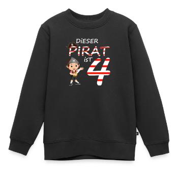 Dieser Pirat ist 4 Geburtstagsshirt - Kinder Premium Organic Sweatshirt - Schwarz - Vorne - AI Model Kid Female (0cm)