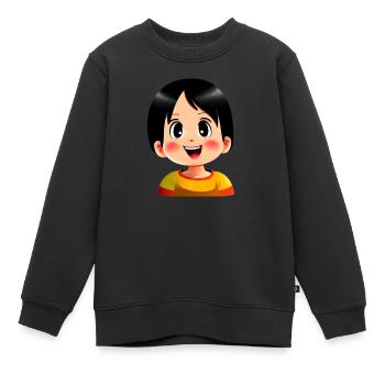Baby - Kinder Premium Organic Sweatshirt - Schwarz - Vorne - AI Model Kid Female (0cm)