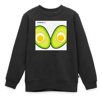 Avocado with egg - Kids Premium Organic Sweatshirt - black - Front - AI Model Kid Female (0cm)