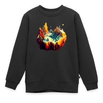 Naturlandschaft Voxel - Kinder Premium Organic Sweatshirt - Schwarz - Vorne - AI Model Kid Female (0cm)
