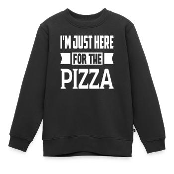 Je suis juste ici pour la pizza - Sweat Premium enfant bio - noir - Devant - AI Model Kid Female (0cm)