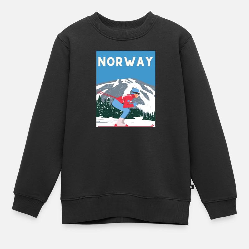 ski Norway - Sweat Premium enfant bio - noir