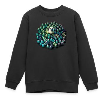 Le troupeau de moutons - Sweat Premium enfant bio - noir - Devant - AI Model Kid Female (0cm)