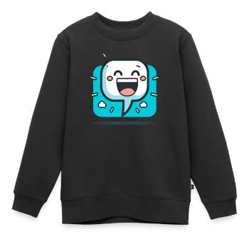 happy MBP - Sweat Premium enfant bio - noir - Devant - AI Model Kid Female (0cm)