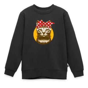 Animaux - Sweat Premium enfant bio - noir - Devant - AI Model Kid Female (0cm)
