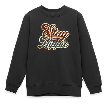 Hippie - Kinder Premium Organic Sweatshirt - Schwarz - Vorne - AI Model Kid Female (0cm)