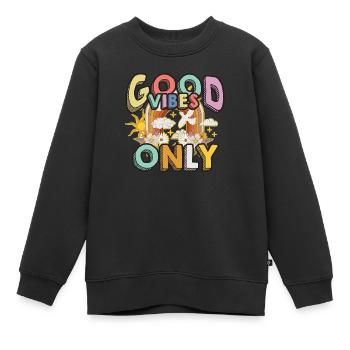 Hippie - Kinder Premium Organic Sweatshirt - Schwarz - Vorne - AI Model Kid Female (0cm)