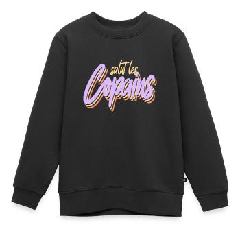 Hi Buddies - Kids Premium Organic Sweatshirt - black - Front - AI Model Kid Female (0cm)