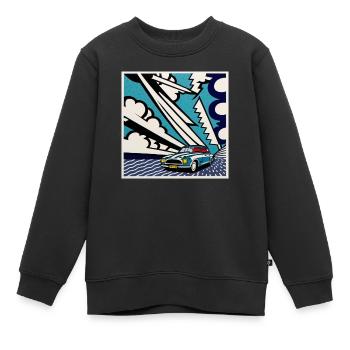 Cadillac Cadeau de style BD - Sweat Premium enfant bio - noir - Devant - AI Model Kid Female (0cm)