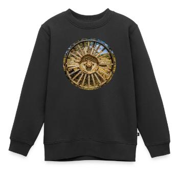 Rostiges altes Rad von Landmaschinen in einem - Kinder Premium Organic Sweatshirt - Schwarz - Vorne - AI Model Kid Female (0cm)