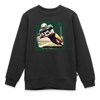American Football - Spieler - Logo - Touchdown - Kinder Premium Organic Sweatshirt - Schwarz - Vorne - AI Model Kid Female (0cm)