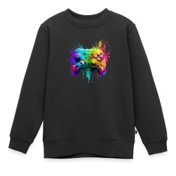Neon Gaming Controller / Kontroller - Kinder Premium Organic Sweatshirt - Schwarz - Vorne - AI Model Kid Female (0cm)