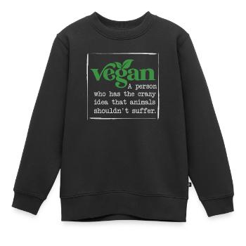 Vegan Fleischlos Tierlieb & Veganer - Kinder Premium Organic Sweatshirt - Schwarz - Vorne - AI Model Kid Female (0cm)