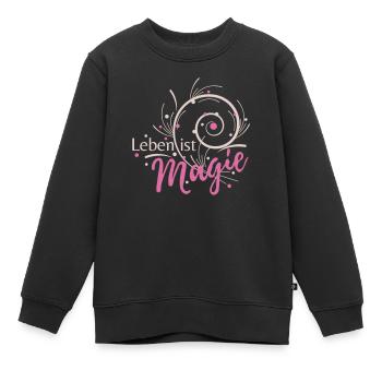 Leben ist Magie - Kinder Premium Organic Sweatshirt - Schwarz - Vorne - AI Model Kid Female (0cm)