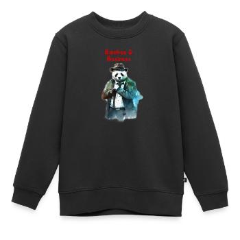 Bamboo und Business - Kinder Premium Organic Sweatshirt - Schwarz - Vorne - AI Model Kid Female (0cm)