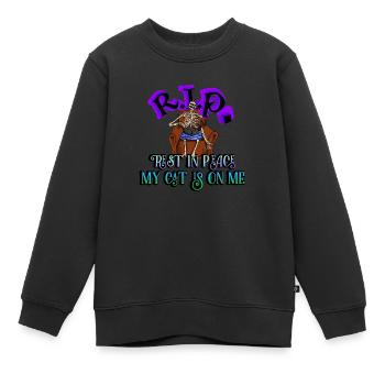 RIP repose en paix mon chat est sur moi - Sweat Premium enfant bio - noir - Devant - AI Model Kid Female (0cm)