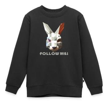 Lapin blanc - Sweat Premium enfant bio - noir - Devant - AI Model Kid Female (0cm)