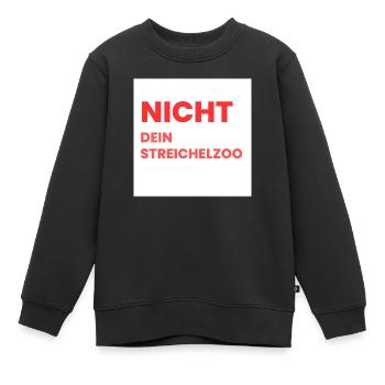 Nicht Dein Streichelzoo Print auf Panel PWSRHR - Kinder Premium Organic Sweatshirt - Schwarz - Vorne - AI Model Kid Female (0cm)