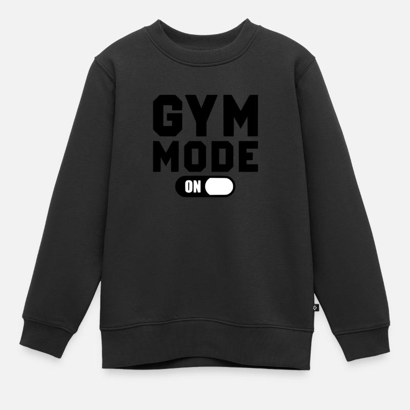 Gym Mode On - Kinder Premium Organic Sweatshirt - Schwarz