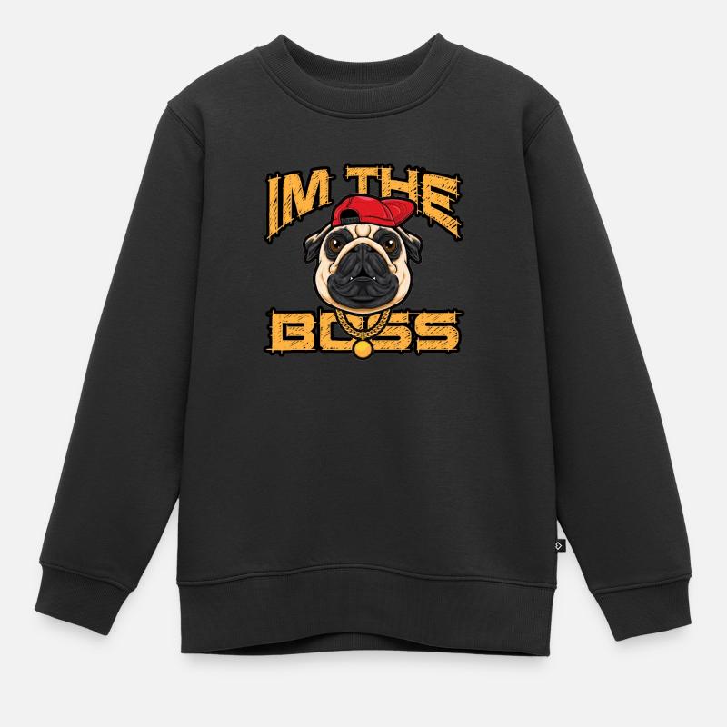 Dog Boss - Kinder Premium Organic Sweatshirt - Schwarz