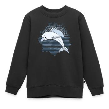 Delfin - Kinder Premium Organic Sweatshirt - Schwarz - Vorne - AI Model Kid Female (0cm)