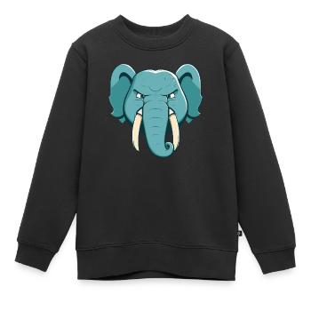 Elefant - Kinder Premium Organic Sweatshirt - Schwarz - Vorne - AI Model Kid Female (0cm)
