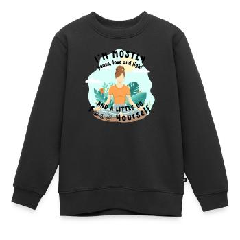 Frieden & Liebe Frieden und Liebe - Kinder Premium Organic Sweatshirt - Schwarz - Vorne - AI Model Kid Female (0cm)