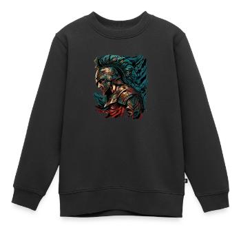 Spartanischer Krieger - Kinder Premium Organic Sweatshirt - Schwarz - Vorne - AI Model Kid Female (0cm)