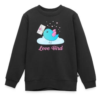 Love Bird - Kinder Premium Organic Sweatshirt - Schwarz - Vorne - AI Model Kid Female (0cm)