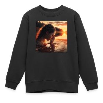 Foto einer badenden Frau - Kinder Premium Organic Sweatshirt - Schwarz - Vorne - AI Model Kid Female (0cm)