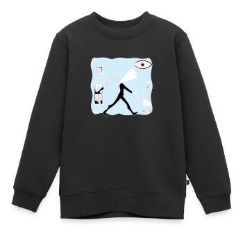 La naissance - Sweat Premium enfant bio - noir - Devant - AI Model Kid Female (0cm)