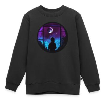 Mondmädchen - Kinder Premium Organic Sweatshirt - Schwarz - Vorne - AI Model Kid Female (0cm)