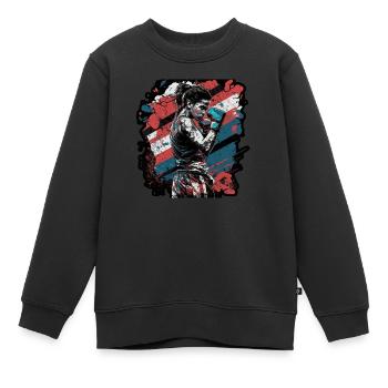 Fighter - Kids Premium Organic Sweatshirt - black - Front - AI Model Kid Female (0cm)