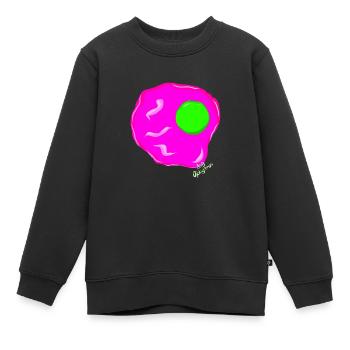 Œuf au plat Fosfi - Sweat Premium enfant bio - noir - Devant - AI Model Kid Female (0cm)
