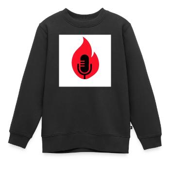 Brennendes Mikrophon - Kinder Premium Organic Sweatshirt - Schwarz - Vorne - AI Model Kid Female (0cm)
