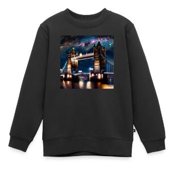 Tower Bridge London Nachts - Kinder Premium Organic Sweatshirt - Schwarz - Vorne - AI Model Kid Female (0cm)