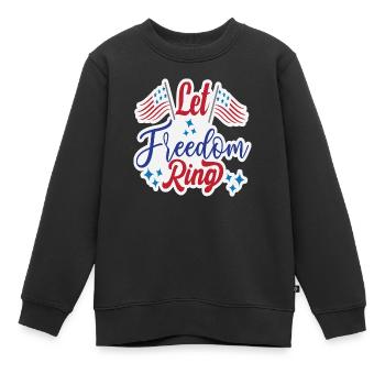 Que la liberté sonne - Sweat Premium enfant bio - noir - Devant - AI Model Kid Female (0cm)