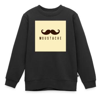 Moustache - Sweat Premium enfant bio - noir - Devant - AI Model Kid Female (0cm)
