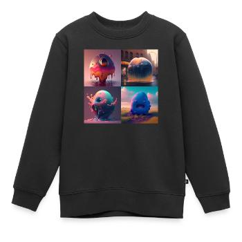 Aliens are coming - Sweat Premium enfant bio - noir - Devant - AI Model Kid Female (0cm)