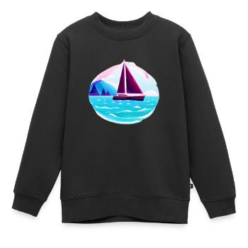 Segeln Segler Segelschiff Segelboot Segelsport - Kinder Premium Organic Sweatshirt - Schwarz - Vorne - AI Model Kid Female (0cm)