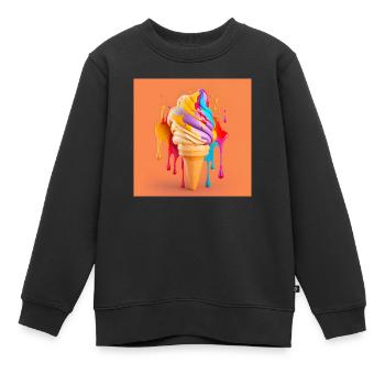 Eis mit Farbspritzern gegen - Kinder Premium Organic Sweatshirt - Schwarz - Vorne - AI Model Kid Female (0cm)
