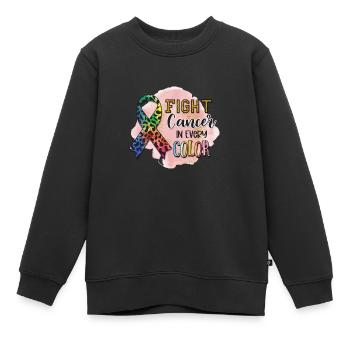 Bekämpfen Sie Krebs in jeder Farbe - Kinder Premium Organic Sweatshirt - Schwarz - Vorne - AI Model Kid Female (0cm)